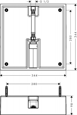 Скрытая часть для верхнего душа Hansgrohe Raindance E 26254180 G 1/2