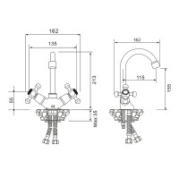 Смеситель для раковины WesnaArt Rassvet RAS02-230 Хром