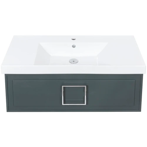 Тумба под раковину La Fenice Cubo 100 FNC-01-CUB-G-100 подвесная Серая матовая МДФ / ЛДСП