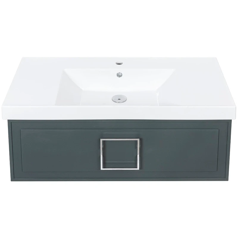 Тумба под раковину La Fenice Cubo 100 FNC-01-CUB-G-100 подвесная Серая матовая МДФ / ЛДСП