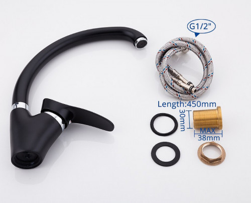 Смеситель для кухни Gappo G50 G4150 Черный матовый силумин