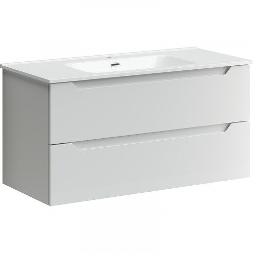 Тумба под раковину Sancos Norma 2.0 100 NR2.0100W подвесная Белый глянец МДФ / ЛДСП