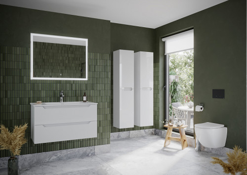 Тумба под раковину Sancos Norma 2.0 100 NR2.0100W подвесная Белый глянец МДФ / ЛДСП