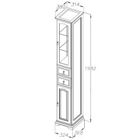 Шкаф пенал Opadiris Риспекто 30 R 00-00005831 Слоновая кость МДФ / ЛДСП, массив дерева, стекло