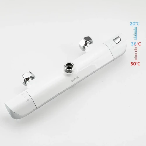 Душевая система Gappo G03-8 G2403-48 с термостатом Белая Хром латунь на стену