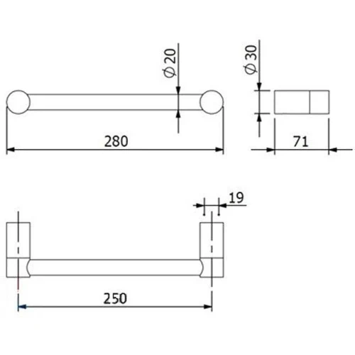 Поручень Kludi Vela R 5898105 Хром