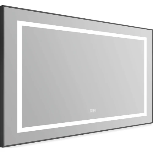 Зеркало BelBagno Kraft 98.5 SPC-KRAFT-985-685-TCH-WARM-NERO с подсветкой с подогревом Черное с сенсорным выключателем стекло