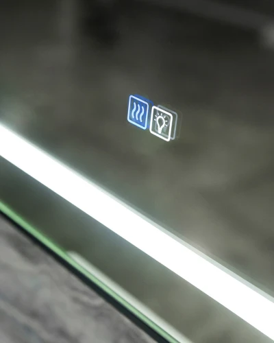 Зеркало BelBagno Kraft 98.5 SPC-KRAFT-985-685-TCH-WARM-NERO с подсветкой с подогревом Черное с сенсорным выключателем стекло