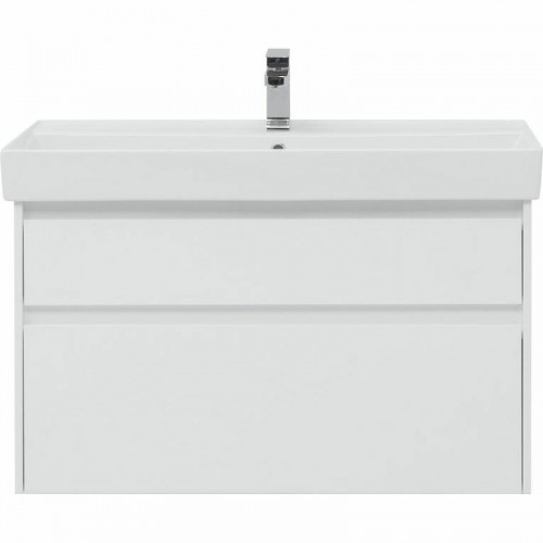 Тумба под раковину Aquanet Nova Lite Slim Synergy 100 249940 подвесная Белая глянцевая МДФ / ЛДСП