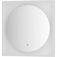 Зеркало Defesto Eclipce 60х60 DF 2226R с подсветкой 12W-4500К/в багетной раме/ИК - выключатель/Нейтральный белый свет/Белая рама