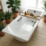 Ванна из искусственного камня Delice Astra 170х70 DLR330055RB-G цвет Белый глянцевый с черными ручками