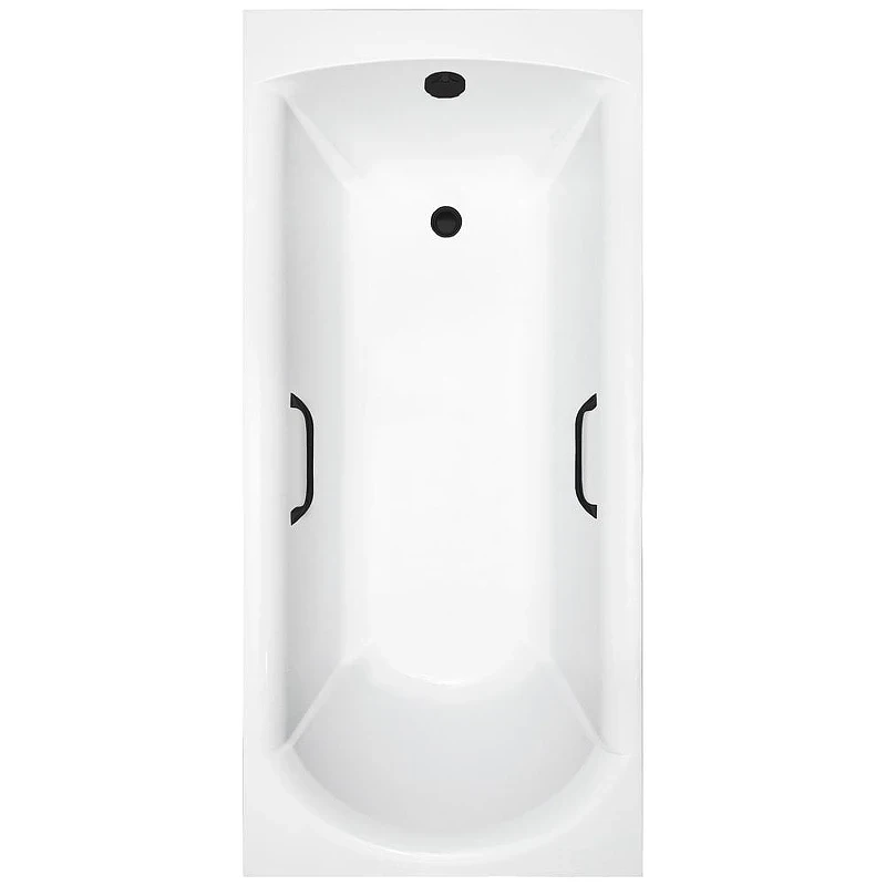Ванна из искусственного камня Delice Astra 170х70 DLR330055RB-G цвет Белый глянцевый с черными ручками