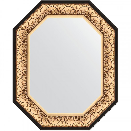 Зеркало Evoform Polygon 80х65 BY 7242 в багетной раме - Барокко золото 106 мм стекло