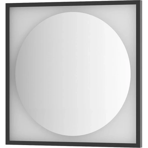 Зеркало Defesto Eclipce 70х70 DF 2222 с подсветкой 15W-4500К/в багетной раме/Без выключателя/Нейтральный белый свет/Черная рама