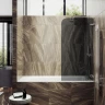 Шторка для ванны Maybah Glass MGV-650-4 405х1400 поворотная на петлях Хром глянцевый стекло графитовое
