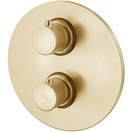 Смеситель для душа Paffoni Light LIQ019HGSP с термостатом Золото медовое брашированное латунь встраиваемый