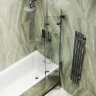 Шторка для ванны Maybah Glass MGV-578-6 750х1400 складная 3 секции Черный стекло прозрачное