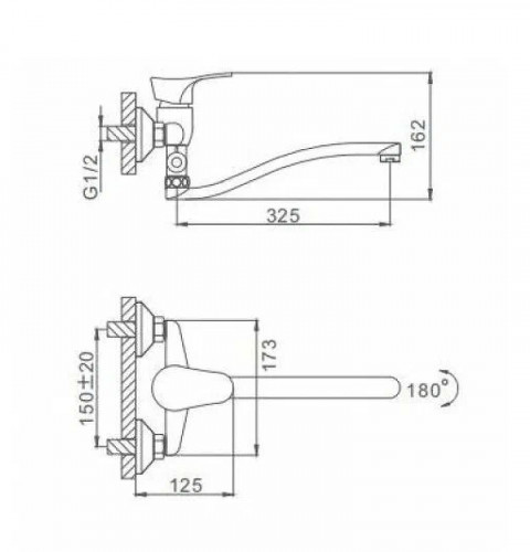 Смеситель для ванны Frap H14 F2114-B универсальный Хром