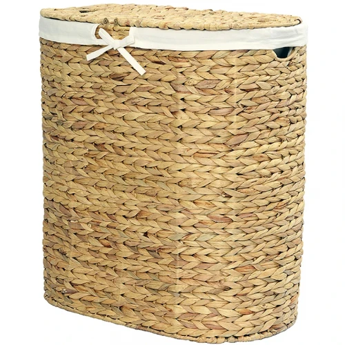 Корзина для белья WasserKRAFT Dill WB-610-L с крышкой Cветло-коричневая
