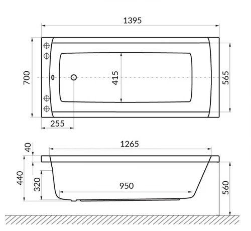Акриловая ванна Excellent Aquaria 140x70 WAEX.AQU14.SOFT.CR с гидромассажем