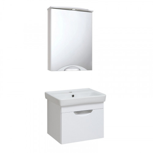 Тумба под раковину Runo Ибица 50 00000001046 подвесная Белая МДФ / ЛДСП