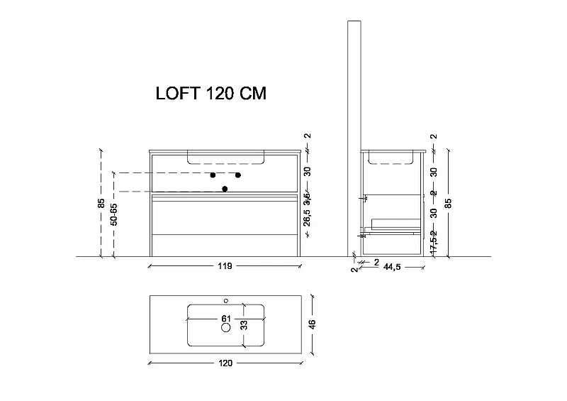 Тумба Boheme Armadi Art Loft 120 894-120-W подвесная Белая МДФ / ЛДСП