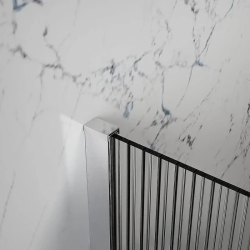 Душевая перегородка Azario Walk-in 90 AZ-251-90-MB-CRF профиль Черный матовый стекло рифленое