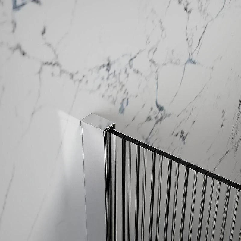 Душевая перегородка Azario Walk-in 90 AZ-251-90-MB-CRF профиль Черный матовый стекло рифленое