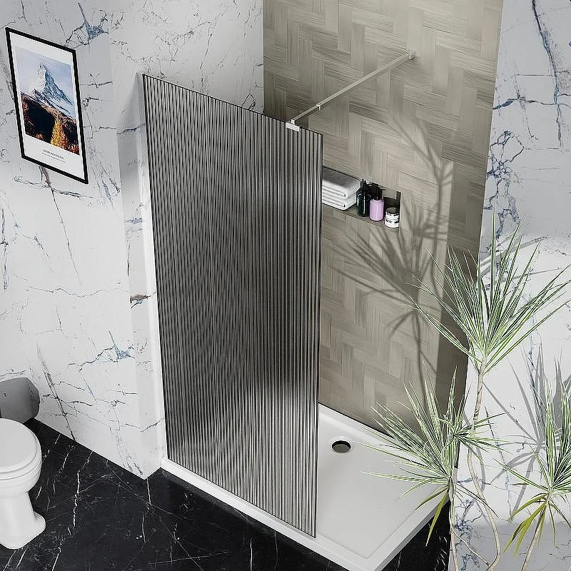 Душевая перегородка Azario Walk-in 90 AZ-251-90-MB-CRF профиль Черный матовый стекло рифленое