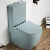 Унитаз компакт CeramaLux 2166XMLG Зеленый матовый с бачком и сиденьем Микролифт фаянс напольный