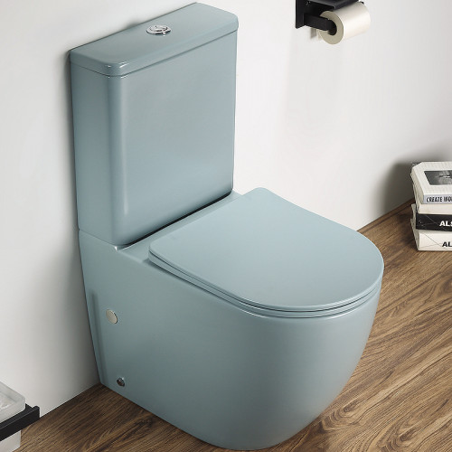 Унитаз компакт CeramaLux 2166XMLG Зеленый матовый с бачком и сиденьем Микролифт фаянс напольный