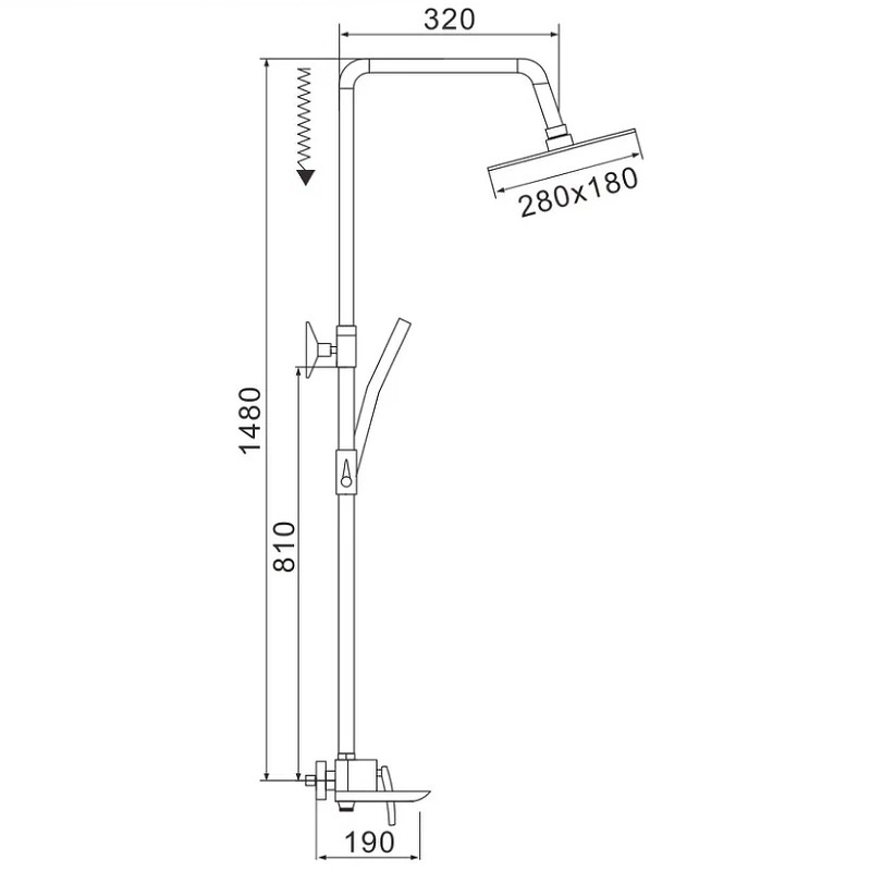 Душевая система Rose R27 R2736 Хром