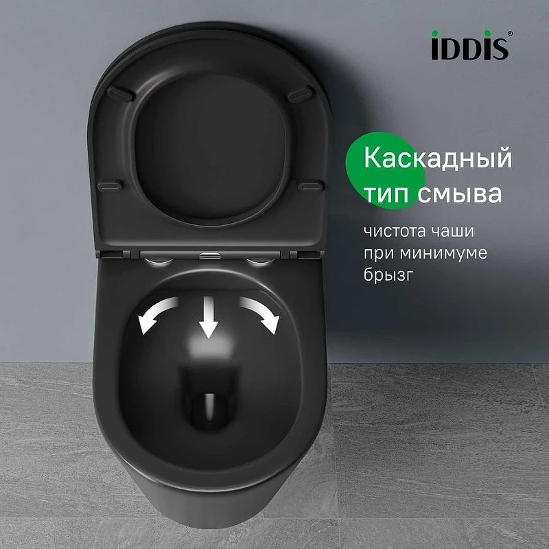 Комплект унитаза и биде Iddis Calipso CALR3BMi73 цвет Черный матовый с сиденьем Микролифт
