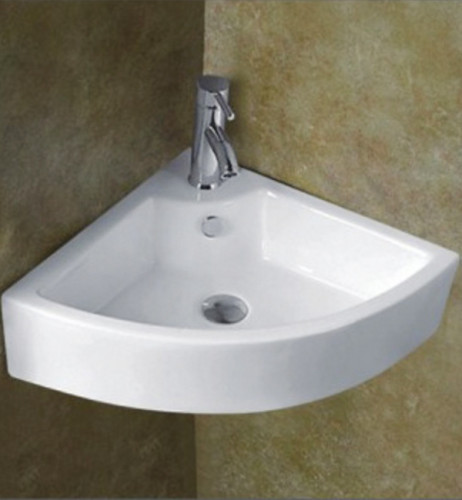 Раковина CeramaLux 32 9067В Белая фаянс подвесная