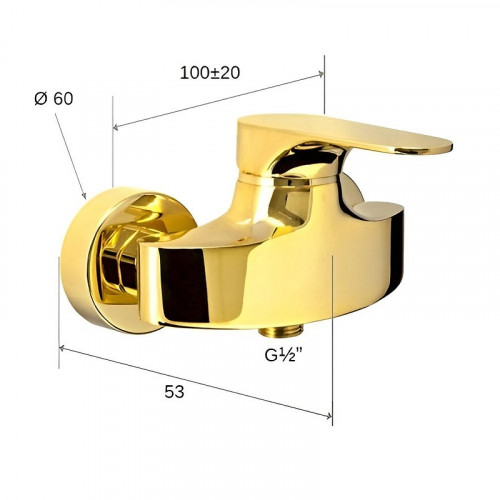 Смеситель для душа Remer Class Line LC31DO Золото латунь на стену
