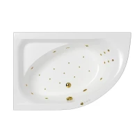 Акриловая ванна Whitecross Aquarella 170x110 L 0108.170110.100.ULTRA.GL цвет Белый с гидромассажем форсунки Золото