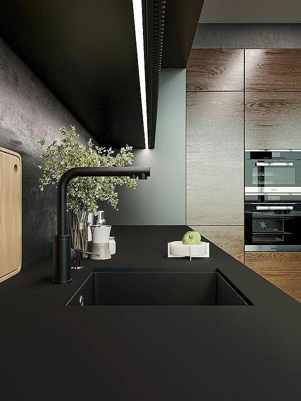 Смеситель для кухни Emar Steel ЕСВ 7015 цвет Black