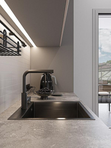 Смеситель для кухни Emar Steel ЕСВ 7015 цвет Black