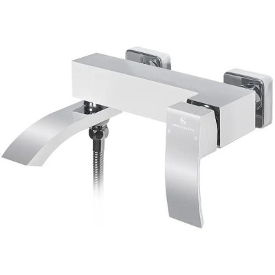 Смеситель для ванны Grocenberg GB8007WC Белый Хром