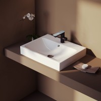 Раковина Berges Strati 60 182006 Белая глянцевая фарфор подвесная, накладная, встраиваемая