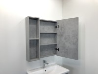 Зеркальный шкаф Comforty Осло 70 00-00006164 Бетон светлый МДФ / ЛДСП, стекло