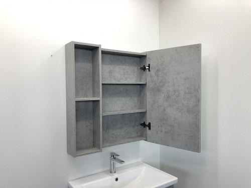 Зеркальный шкаф Comforty Осло 70 00-00006164 Бетон светлый МДФ / ЛДСП, стекло