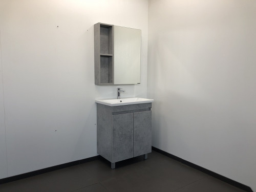 Зеркальный шкаф Comforty Осло 70 00-00006164 Бетон светлый МДФ / ЛДСП, стекло