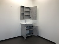 Зеркальный шкаф Comforty Осло 70 00-00006164 Бетон светлый МДФ / ЛДСП, стекло