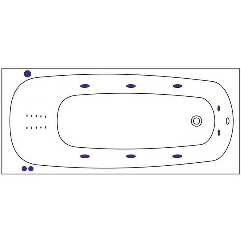 Акриловая ванна Whitecross Layla Slim 170x75 0122.170075.100.SMARTNANO.CR с гидромассажем