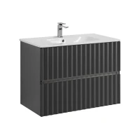 Тумба под раковину Art&Max Elegant 80 AM-ELEGANT-800-2C-SO-GM-LED подвесная цвет Серый матовый