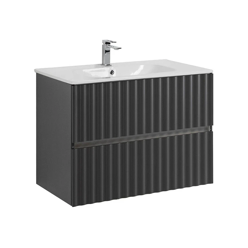 Тумба под раковину Art&Max Elegant 80 AM-ELEGANT-800-2C-SO-GM-LED подвесная цвет Серый матовый