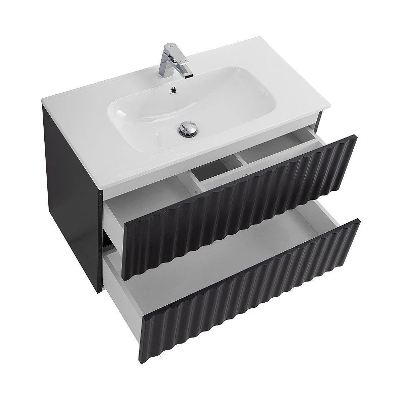 Тумба под раковину Art&Max Elegant 80 AM-ELEGANT-800-2C-SO-GM-LED подвесная цвет Серый матовый