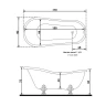 Ванна из искусственного камня Gruppo Treesse Epoca 170x80 V5071 cr без гидромассажа