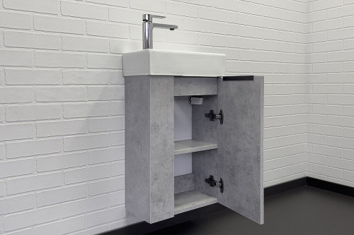 Тумба с раковиной Comforty Асти 40 00-00013669 подвесная Бетон светлый МДФ / ЛДСП